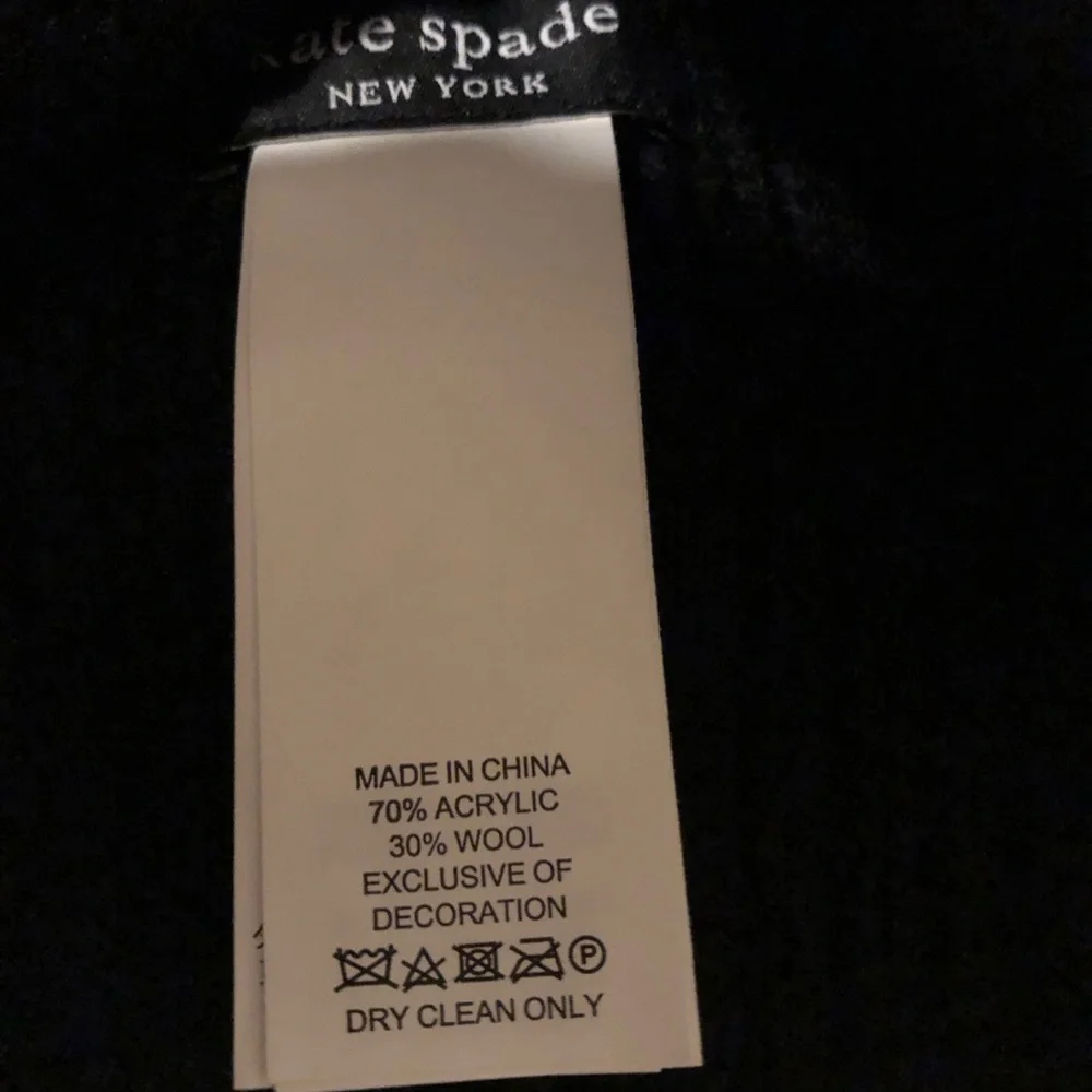 Kate Spade Velvet Bow Beanie NWOT